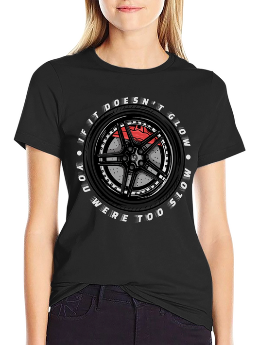 Glow in the Dark Race Car Wheel T-Shirt
