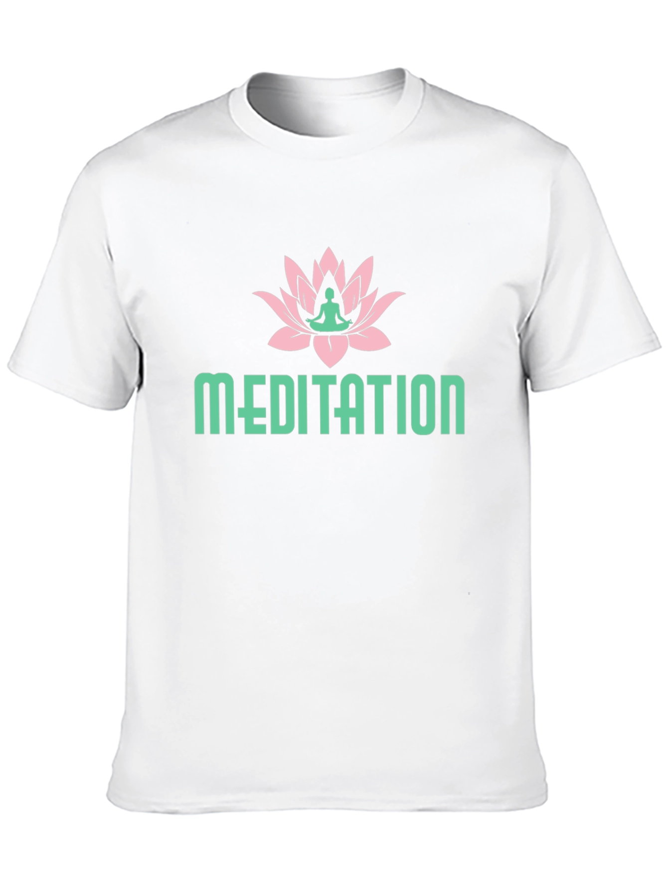 Meditation Lotus Flower Graphic Tee - Black Cotton T-Shirt