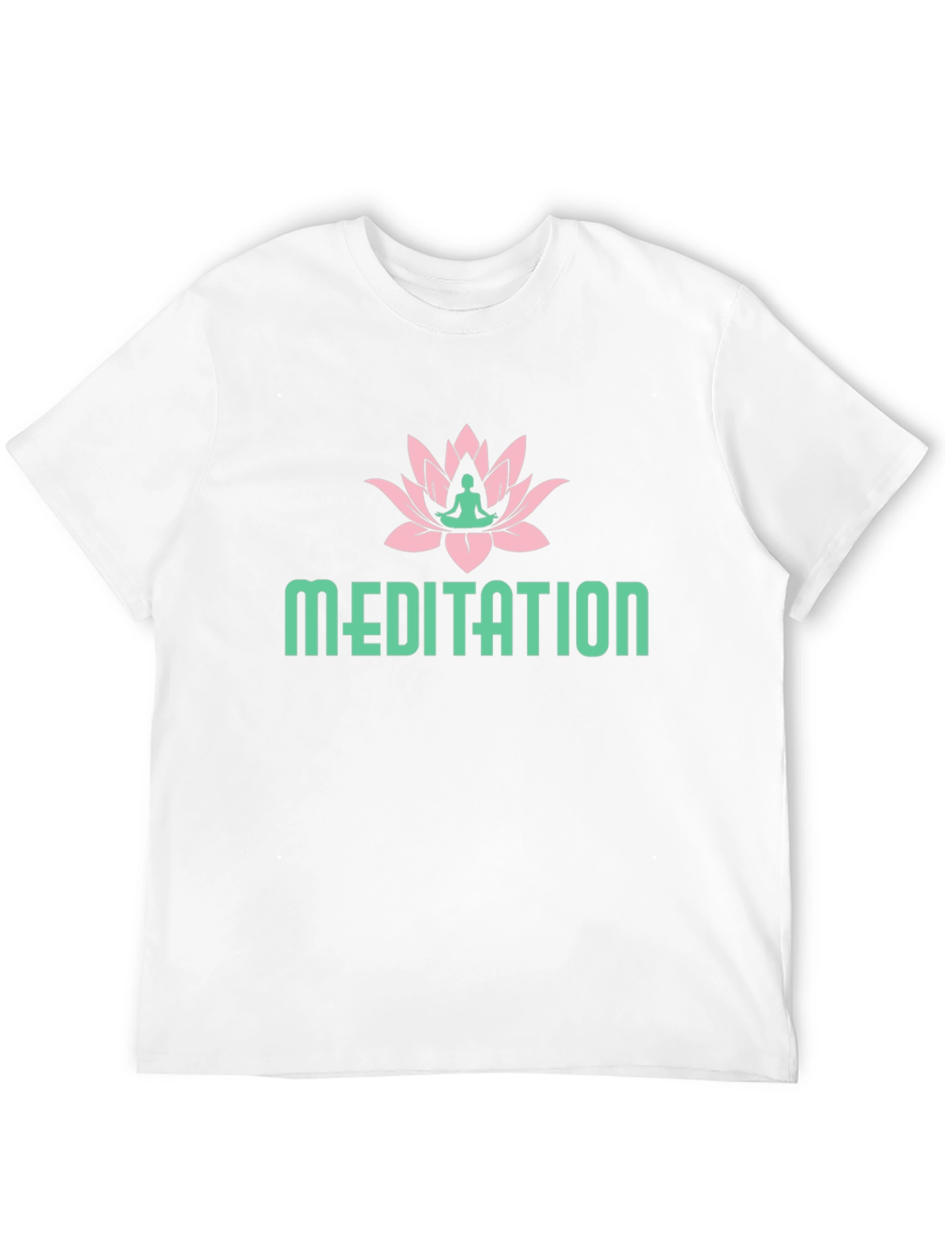Meditation Lotus Flower Graphic Tee - Black Cotton T-Shirt