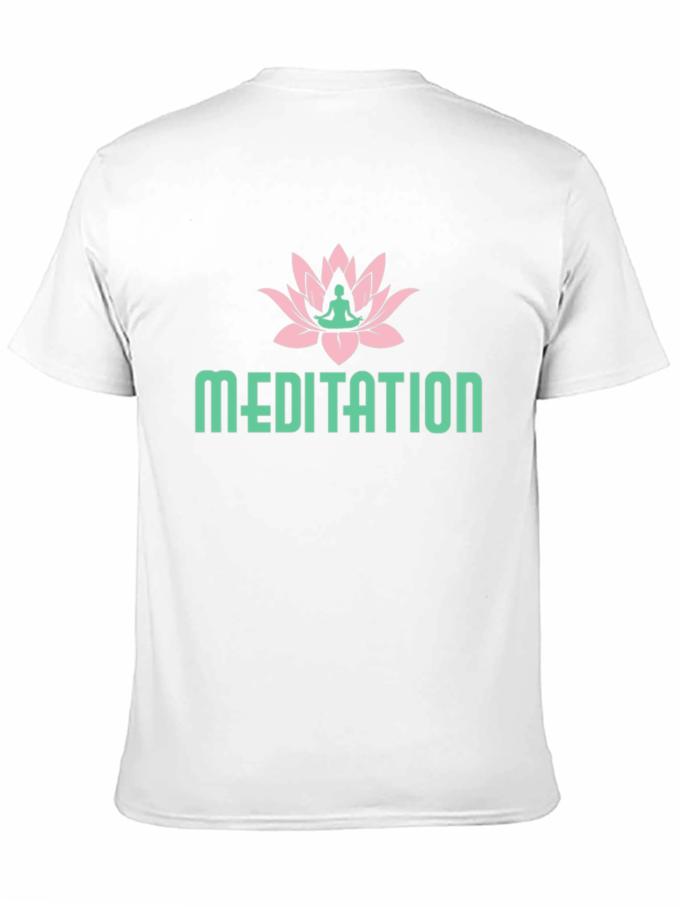 Meditation Lotus Flower Graphic Tee - Black Cotton T-Shirt