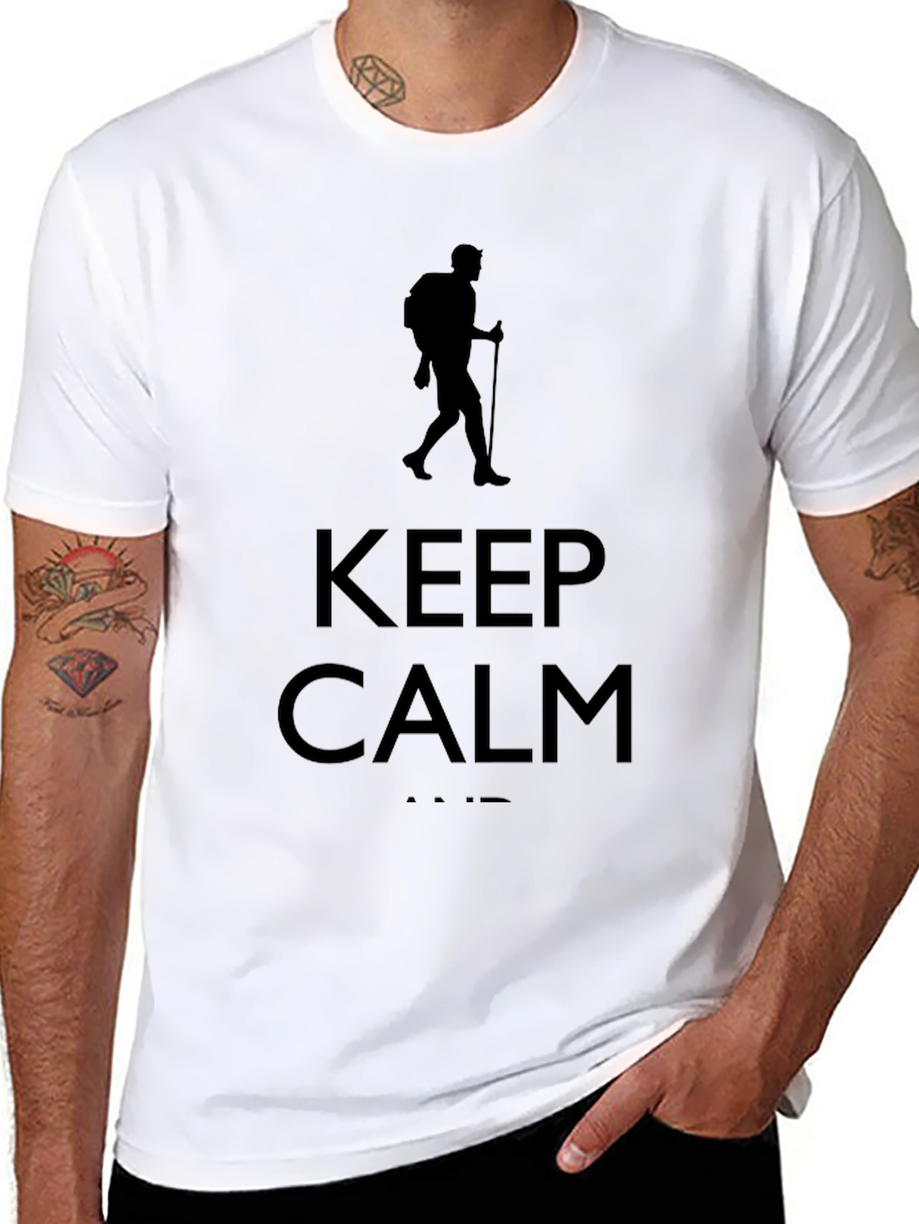 Keep Calm Hiking T-Shirt - Black