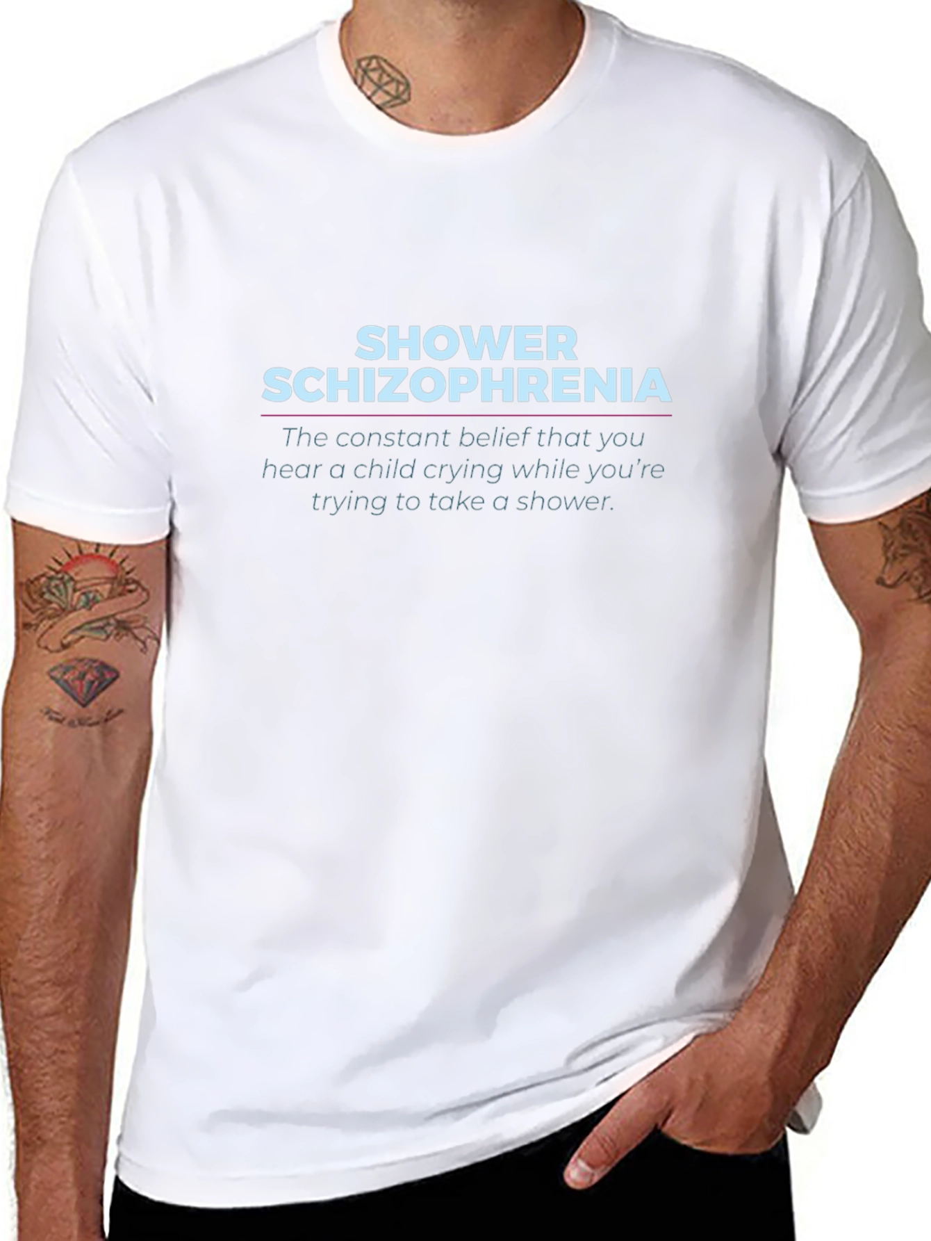 Shower Schizophrenia Black T-Shirt - Funny Novelty Tee
