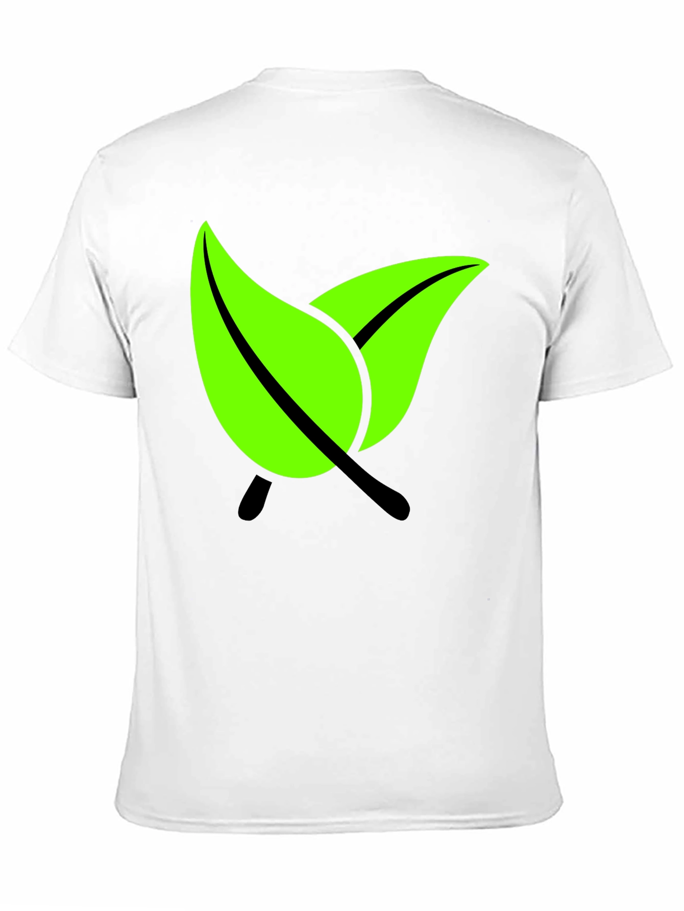Eco-Friendly Leaf Graphic Black T-Shirt
