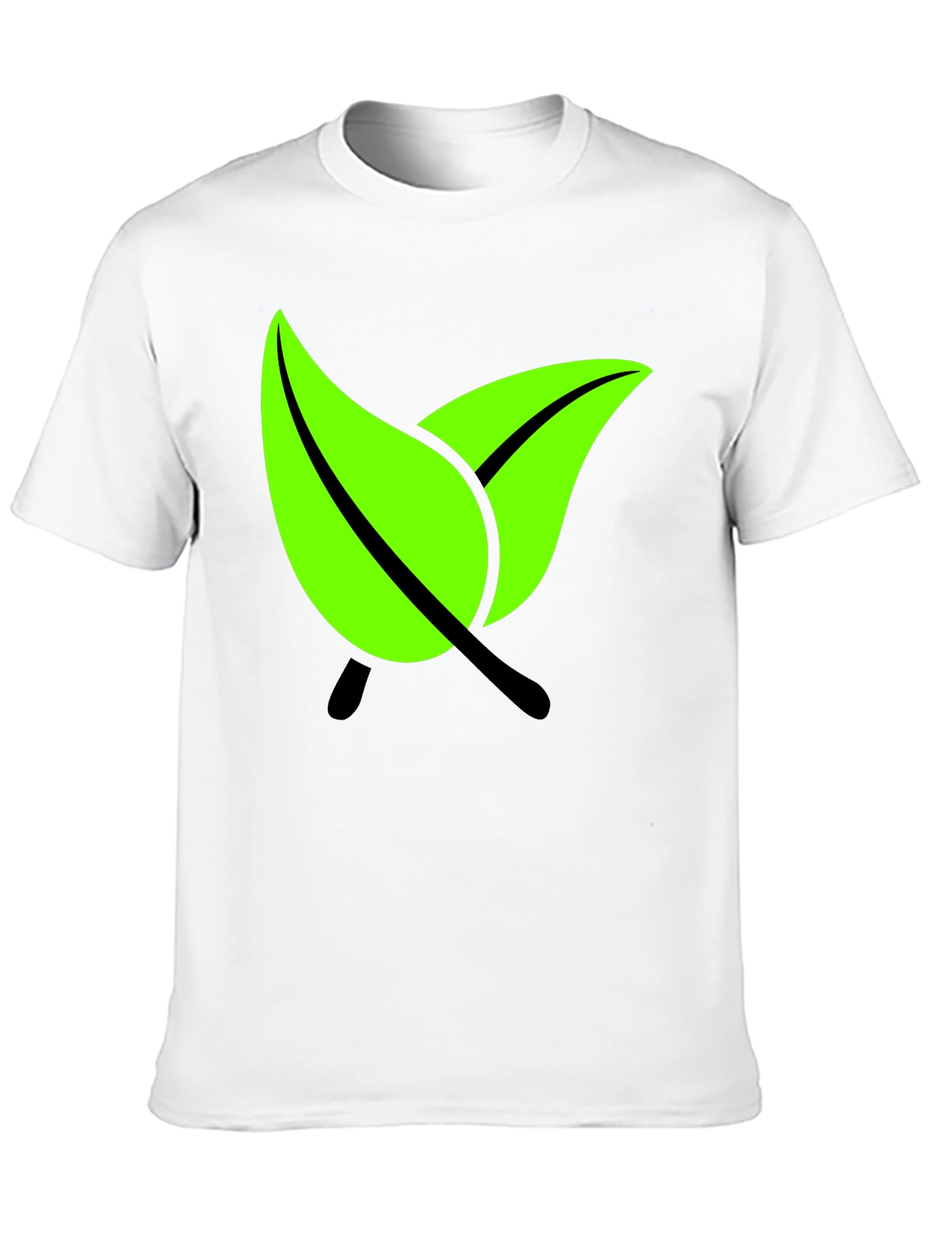 Eco-Friendly Leaf Graphic Black T-Shirt