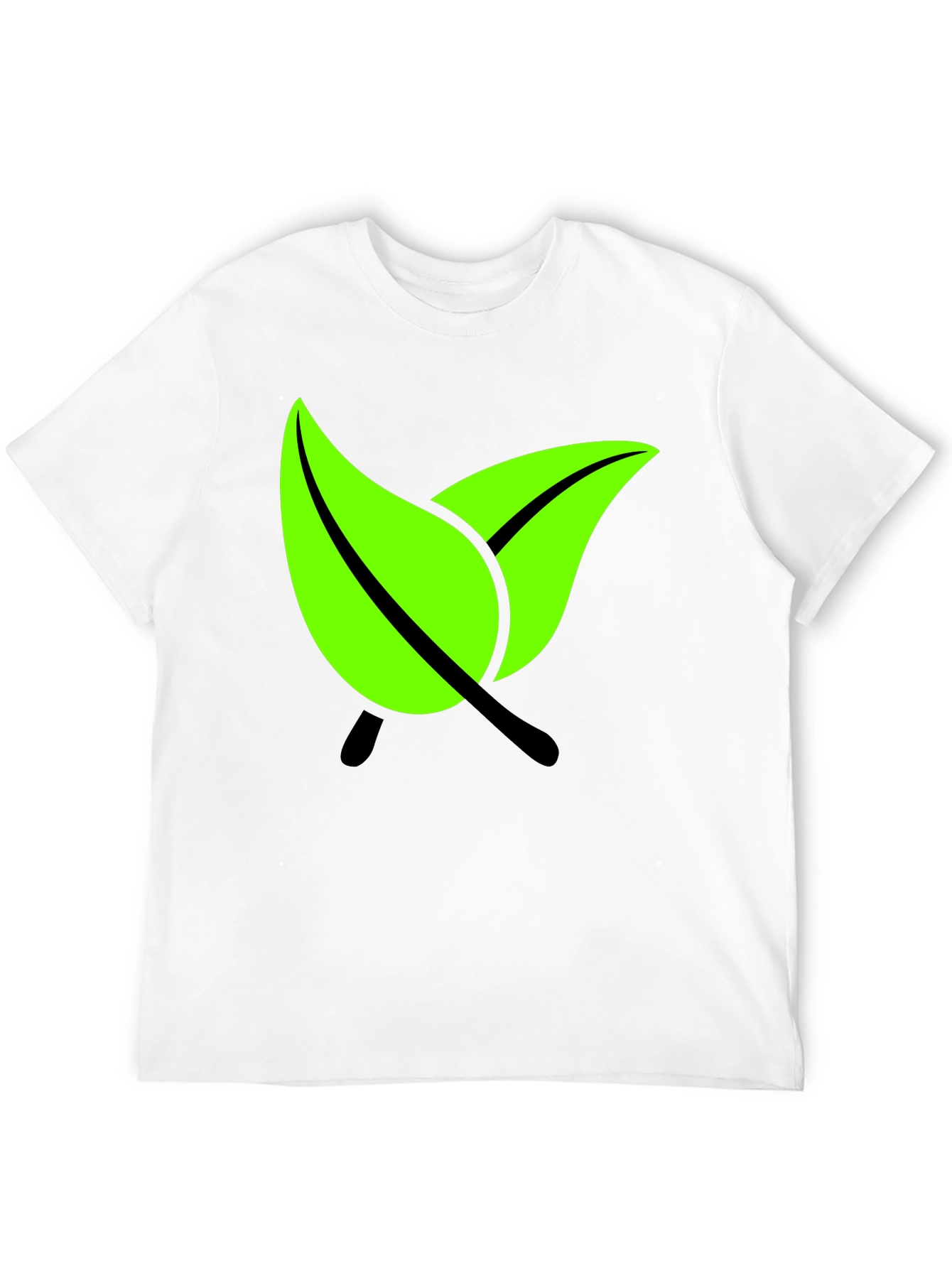 Eco-Friendly Leaf Graphic Black T-Shirt