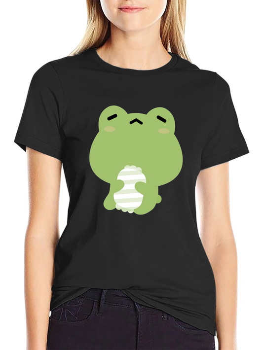 Frog Graphic Print Black T-Shirt