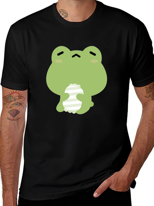 Frog Graphic Print Black T-Shirt