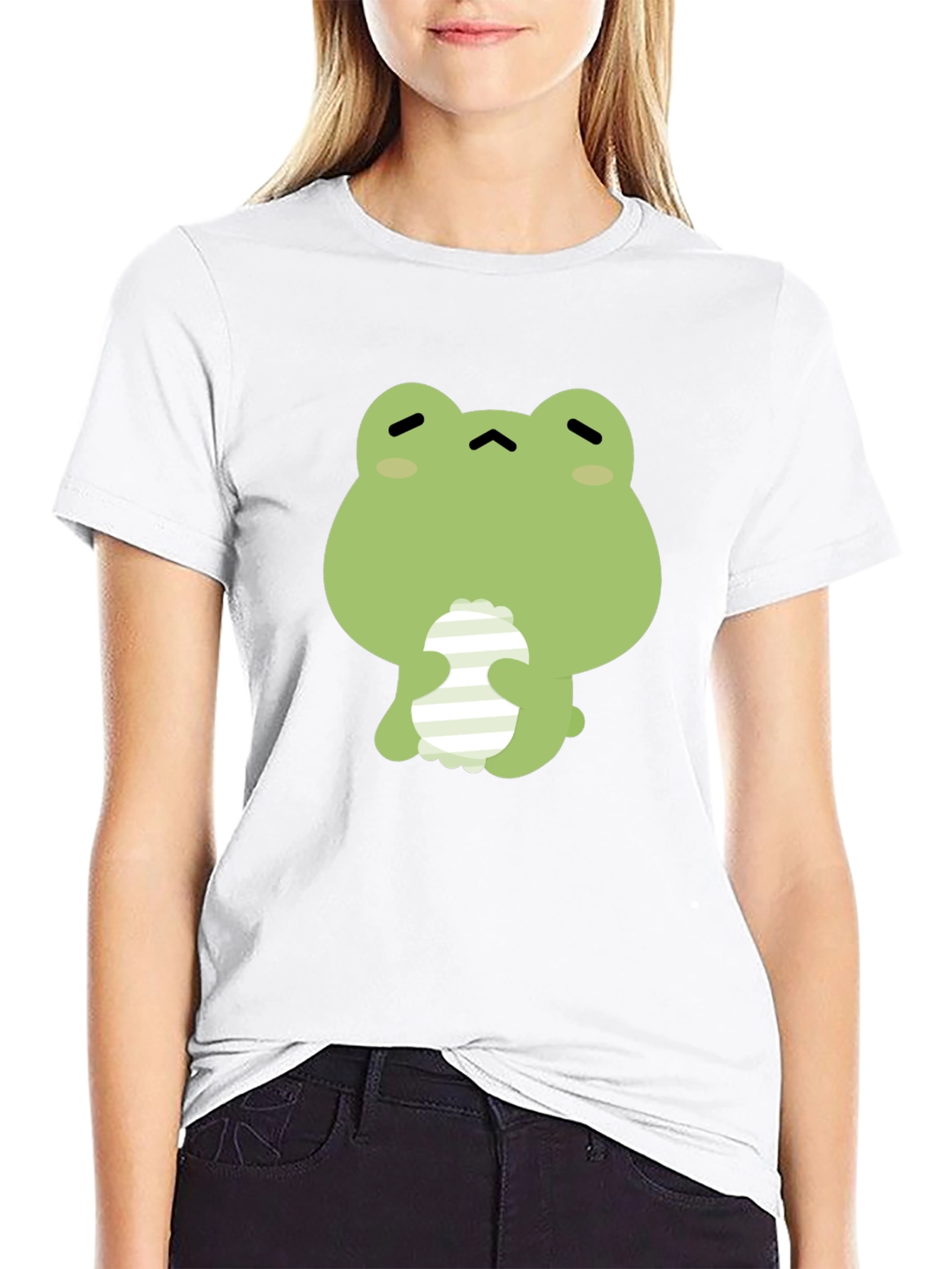 Frog Graphic Print Black T-Shirt