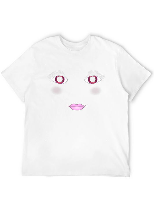 Fun Face T-Shirt - Eye & Lips Graphic Tee