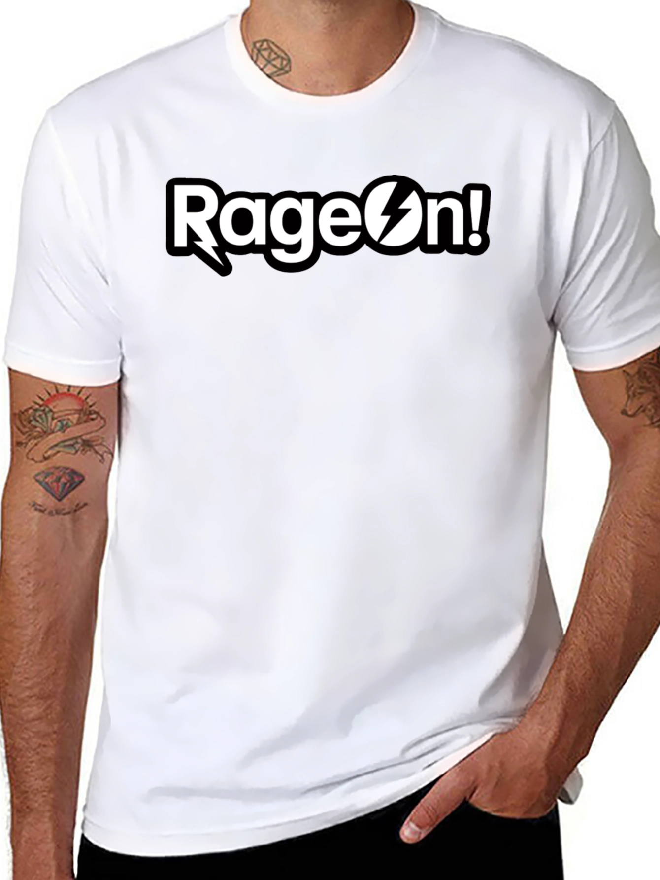 RageOn! Black Graphic Tee - Mens Short Sleeve