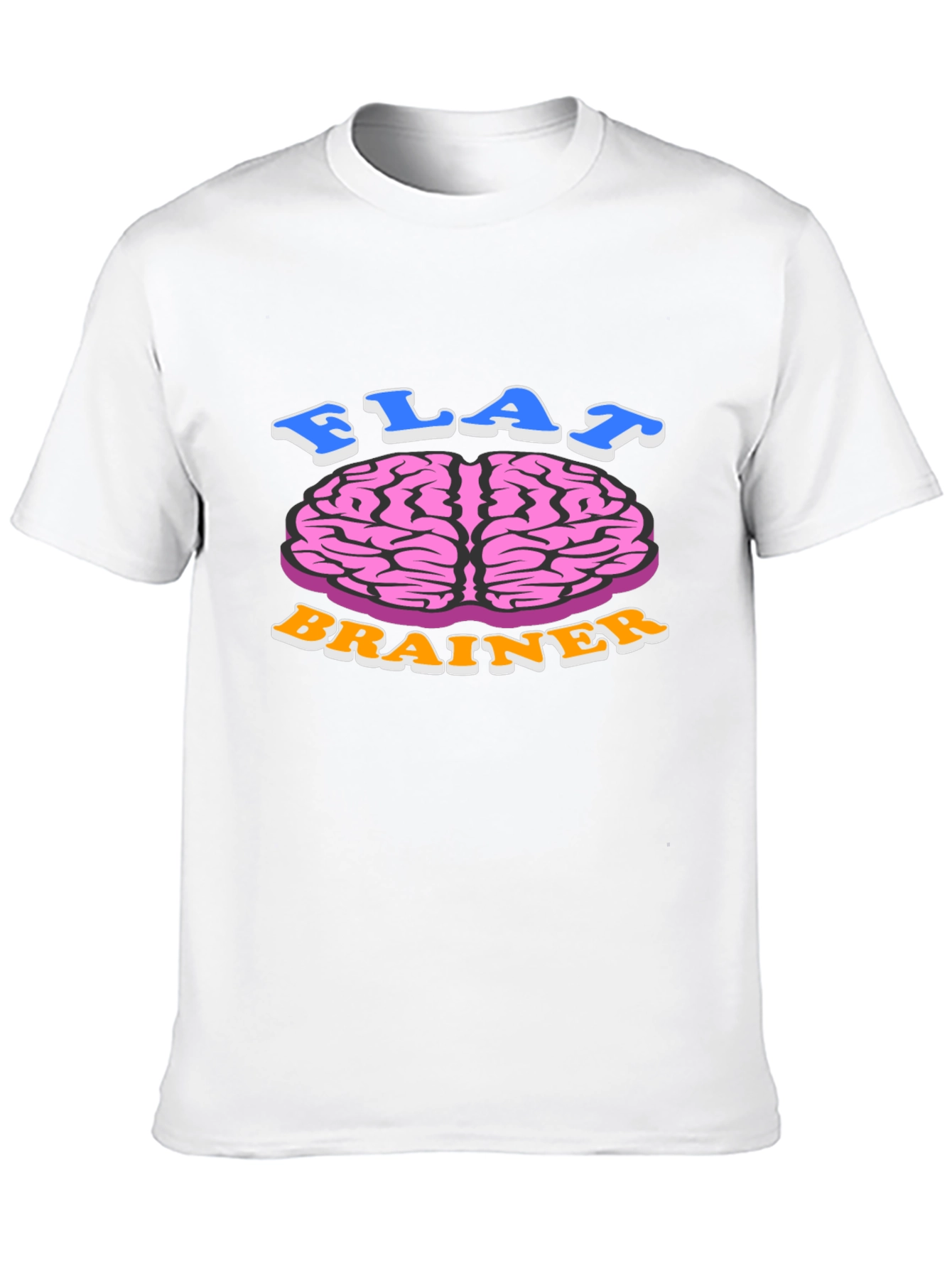 Flat Brainer Graphic Tee - Funny Brain T-Shirt