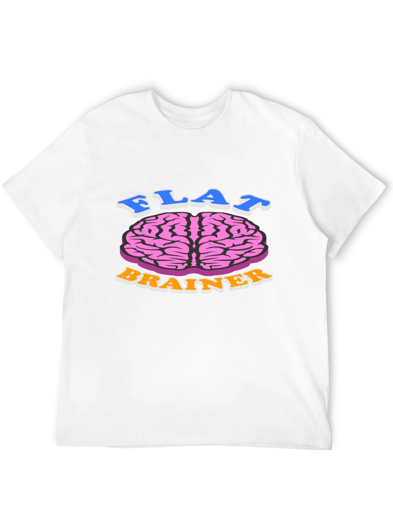 Flat Brainer Graphic Tee - Funny Brain T-Shirt