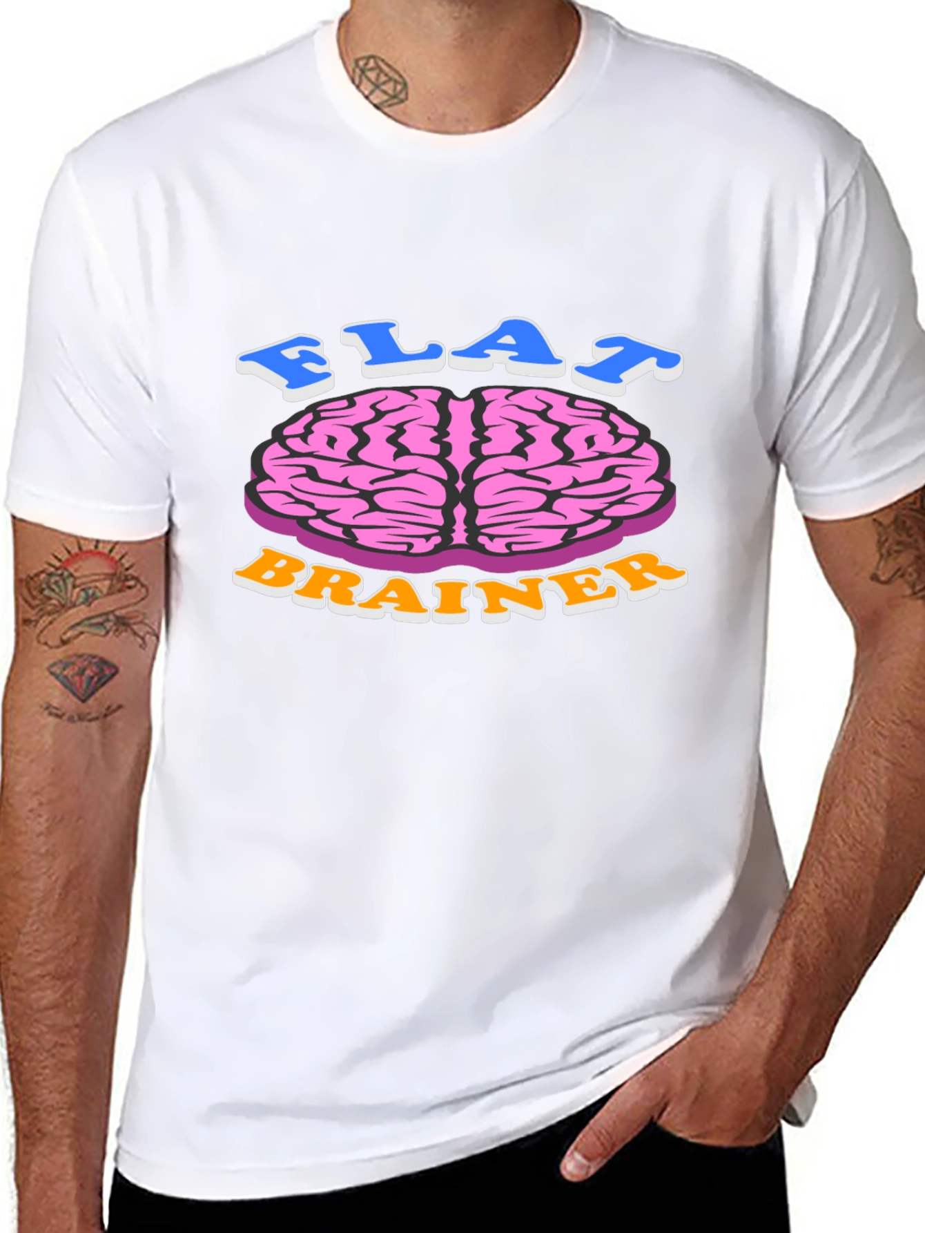 Flat Brainer Graphic Tee - Funny Brain T-Shirt