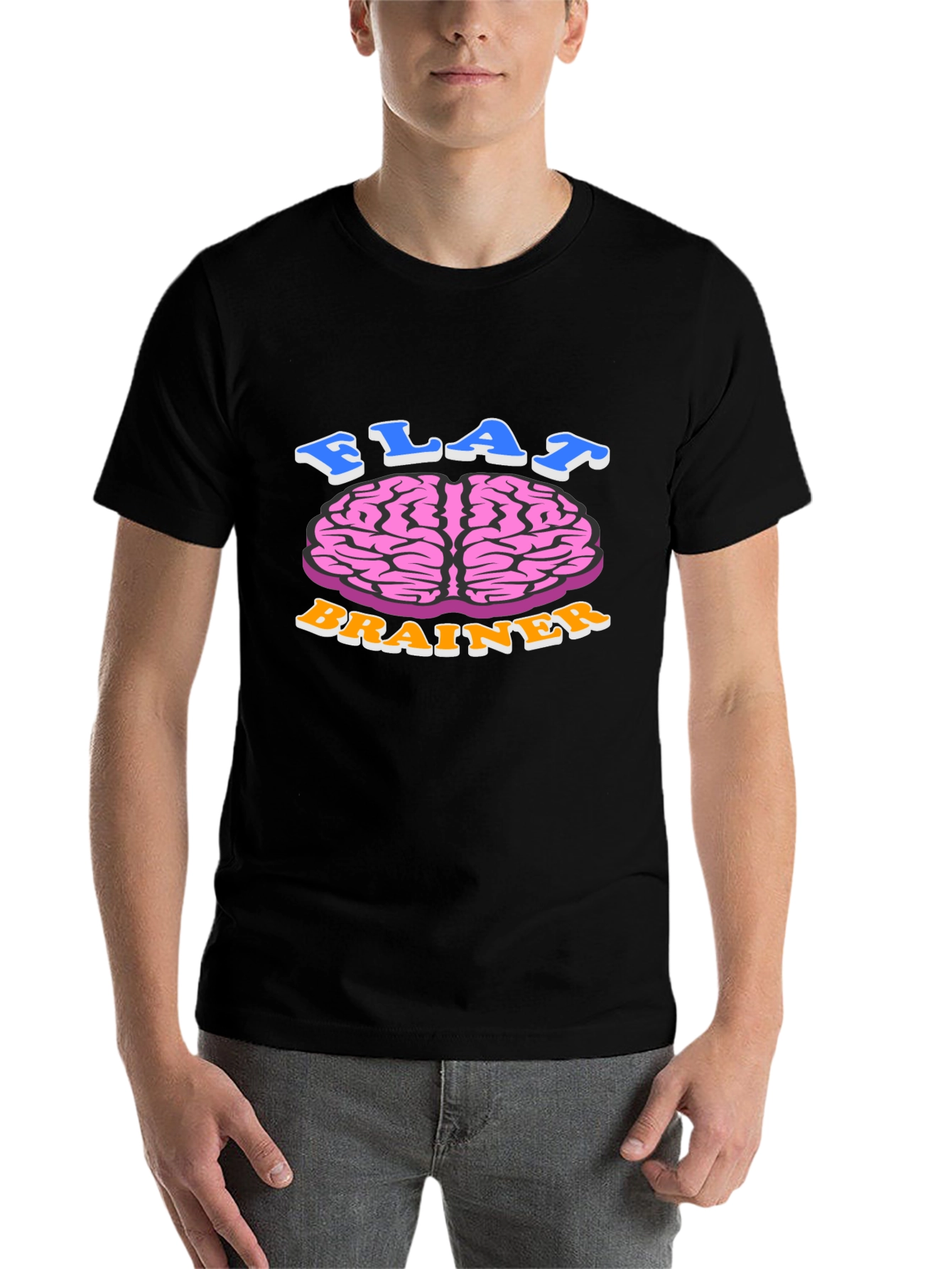 Flat Brainer Graphic Tee - Funny Brain T-Shirt