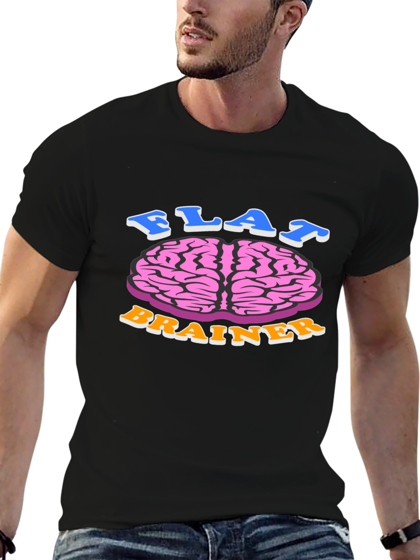 Flat Brainer Graphic Tee - Funny Brain T-Shirt
