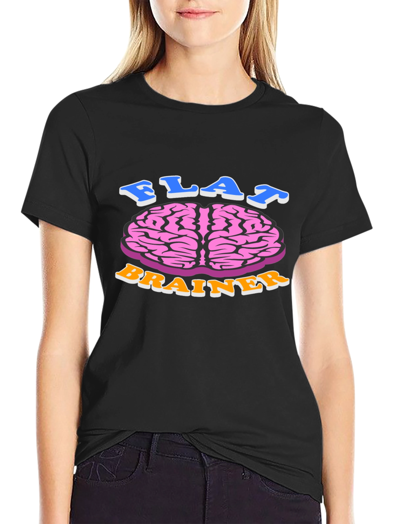 Flat Brainer Graphic Tee - Funny Brain T-Shirt