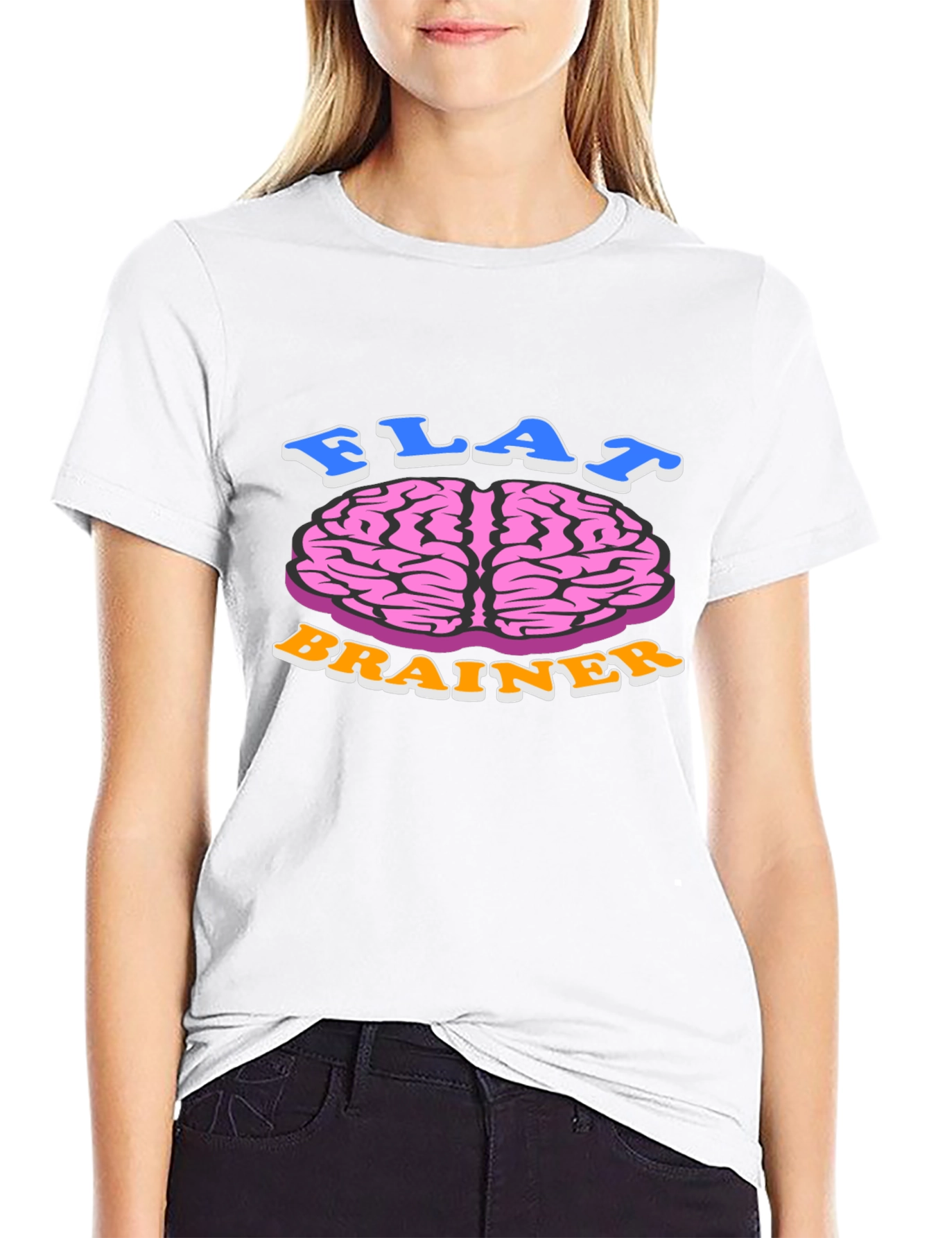 Flat Brainer Graphic Tee - Funny Brain T-Shirt
