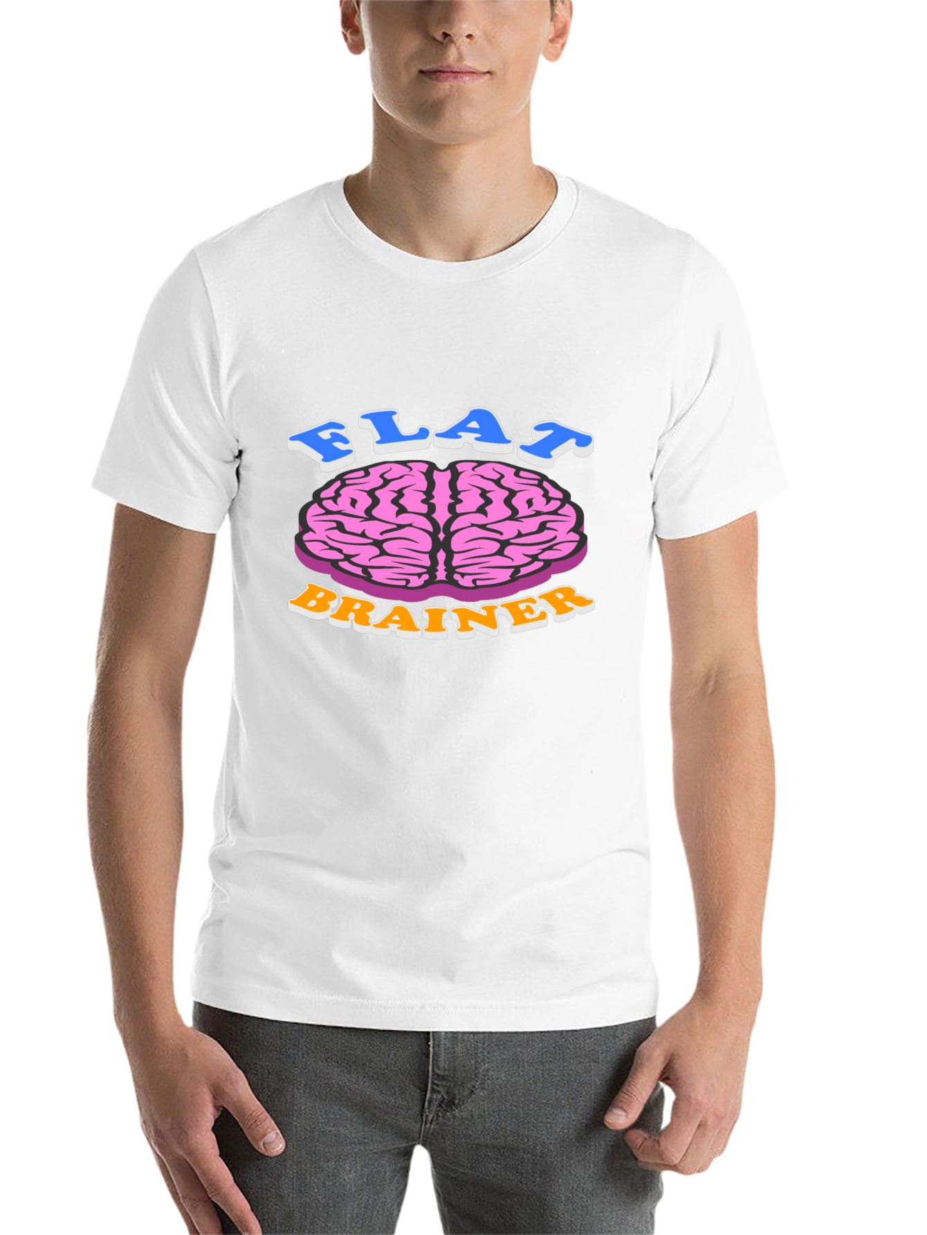 Flat Brainer Graphic Tee - Funny Brain T-Shirt