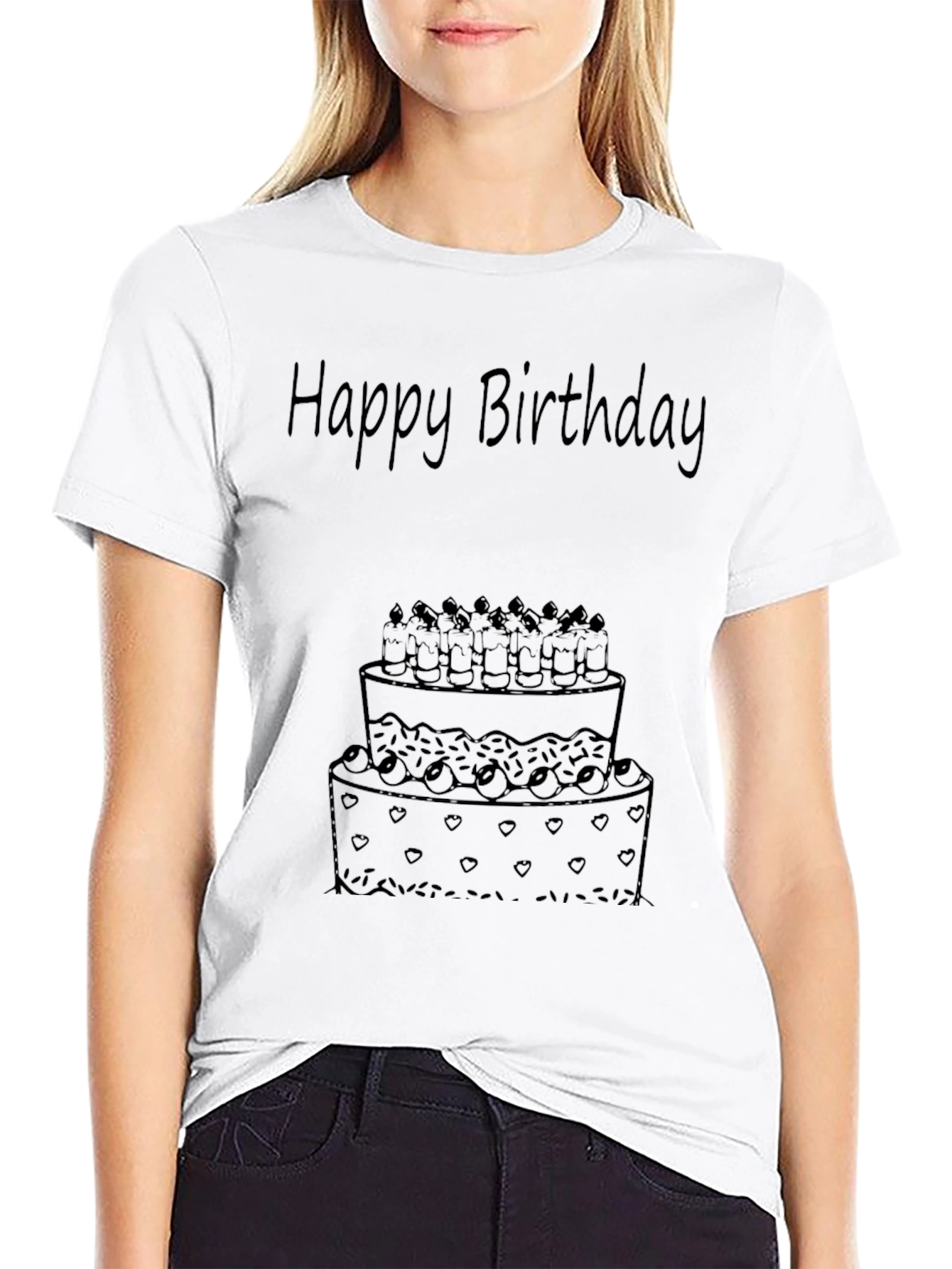 Happy Birthday Cake Graphic Tee