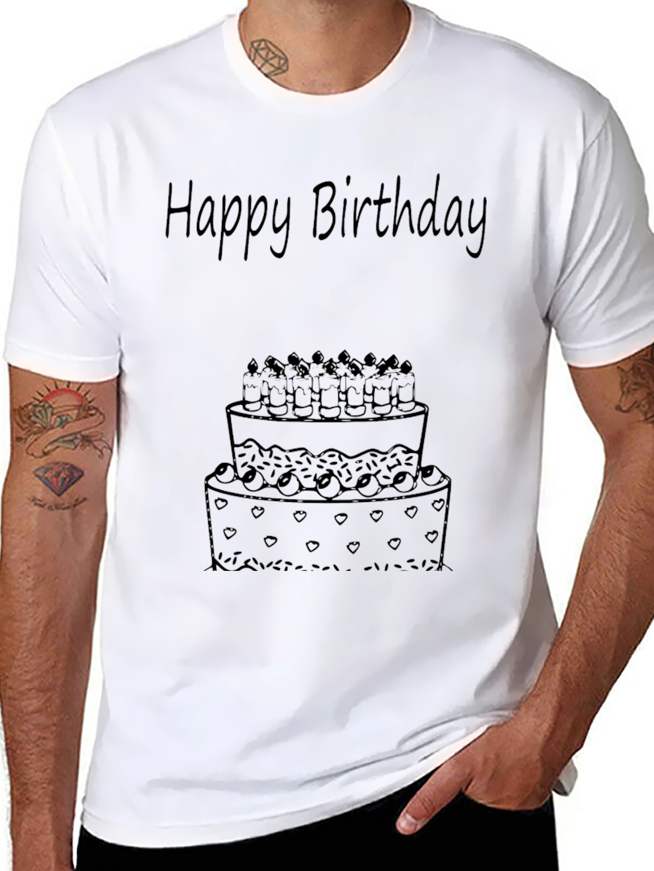 Happy Birthday Cake Graphic Tee