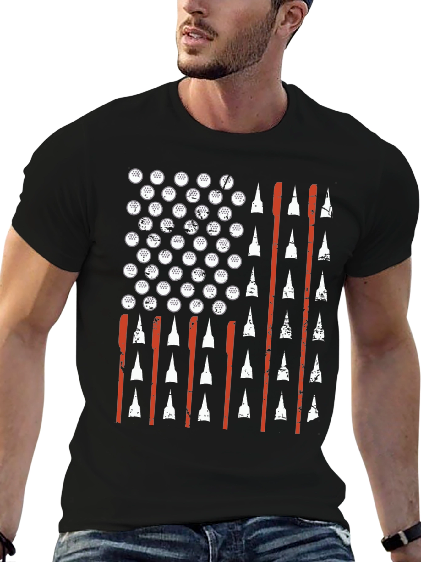 American Flag Golf T-Shirt