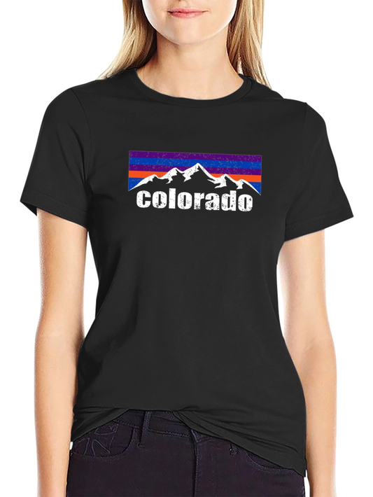 Colorado Mountain Tee - Retro Style