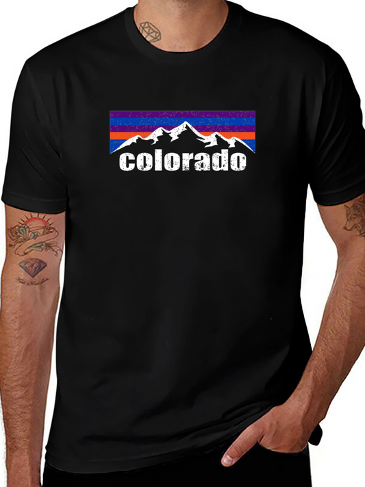 Colorado Mountain Tee - Retro Style