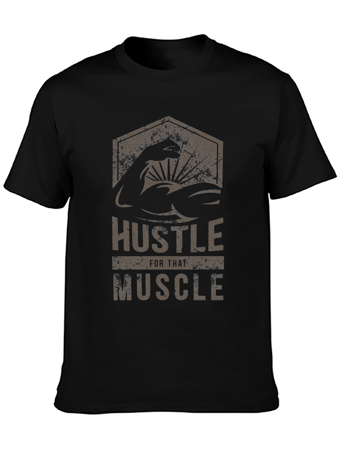Hustle for That Muscle Graphic Print T-Shirt
