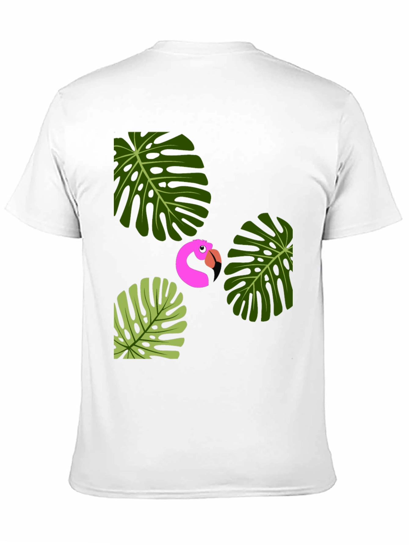 Tropical Flamingo Mens Black Graphic Tee