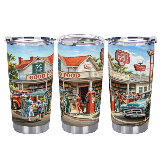 Enchanted Floral Country Cottage Oil Painting 20oz Travel Tumbler