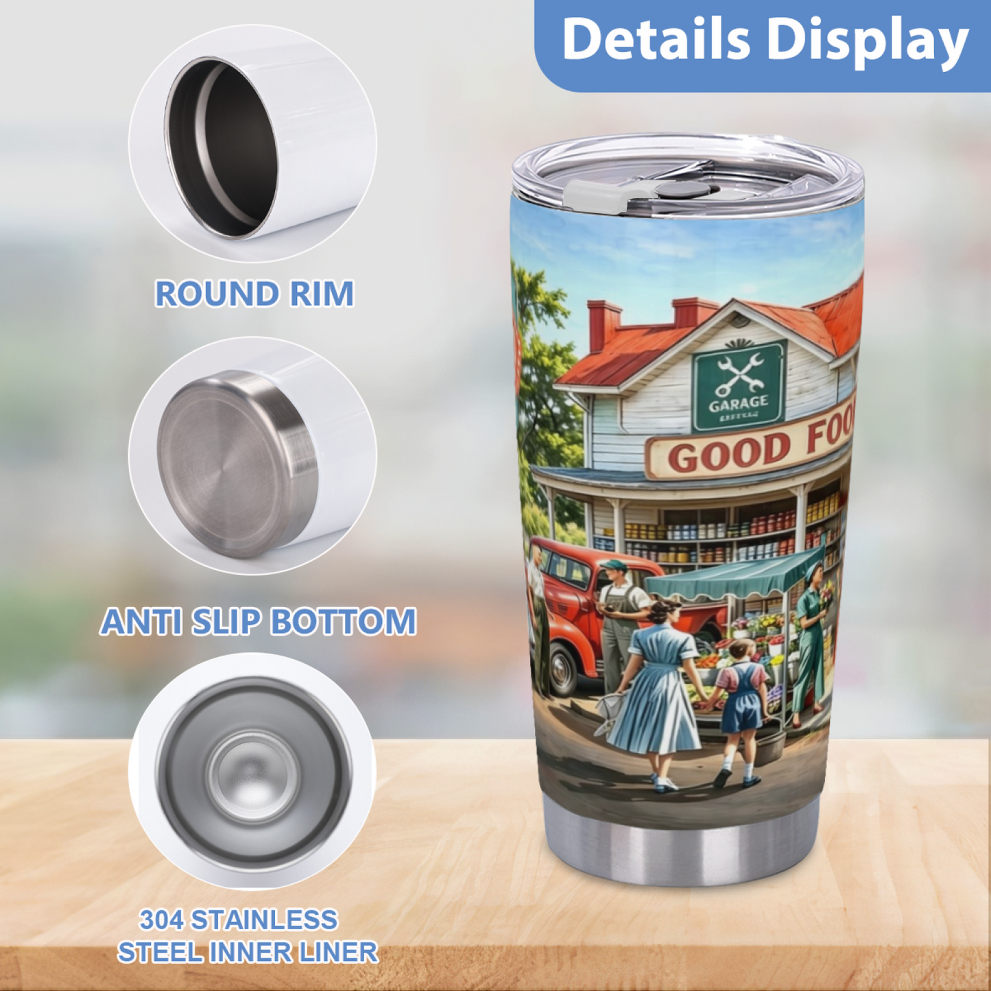 Enchanted Floral Country Cottage Oil Painting 20oz Travel Tumbler