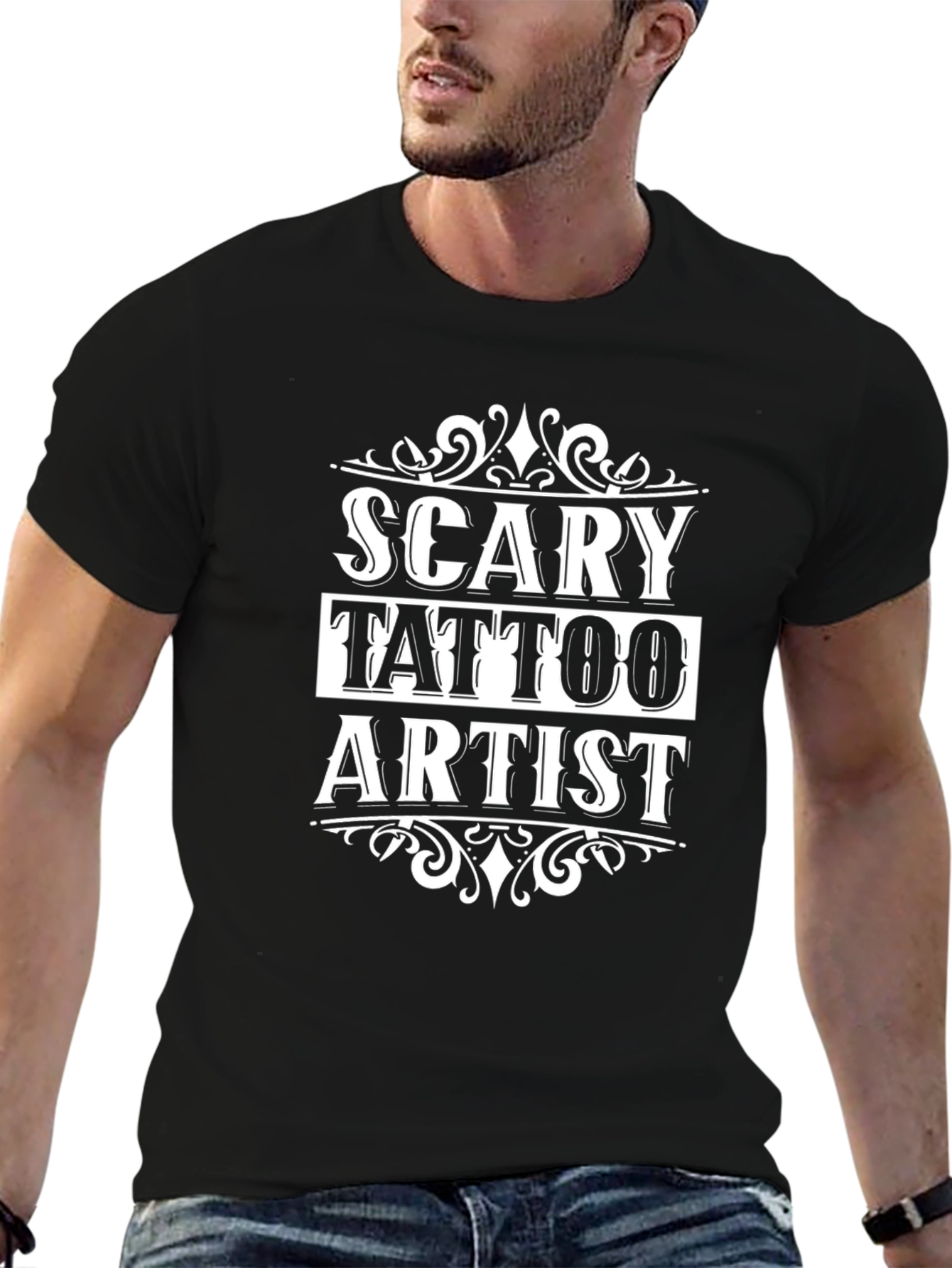 Scary Tattoo Artist T-Shirt - Black Graphic Tee
