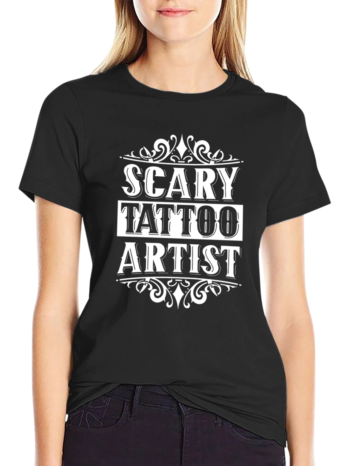 Scary Tattoo Artist T-Shirt - Black Graphic Tee