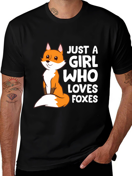 Just A Girl Who Loves Foxes T-Shirt Cute Fox Graphic Tee