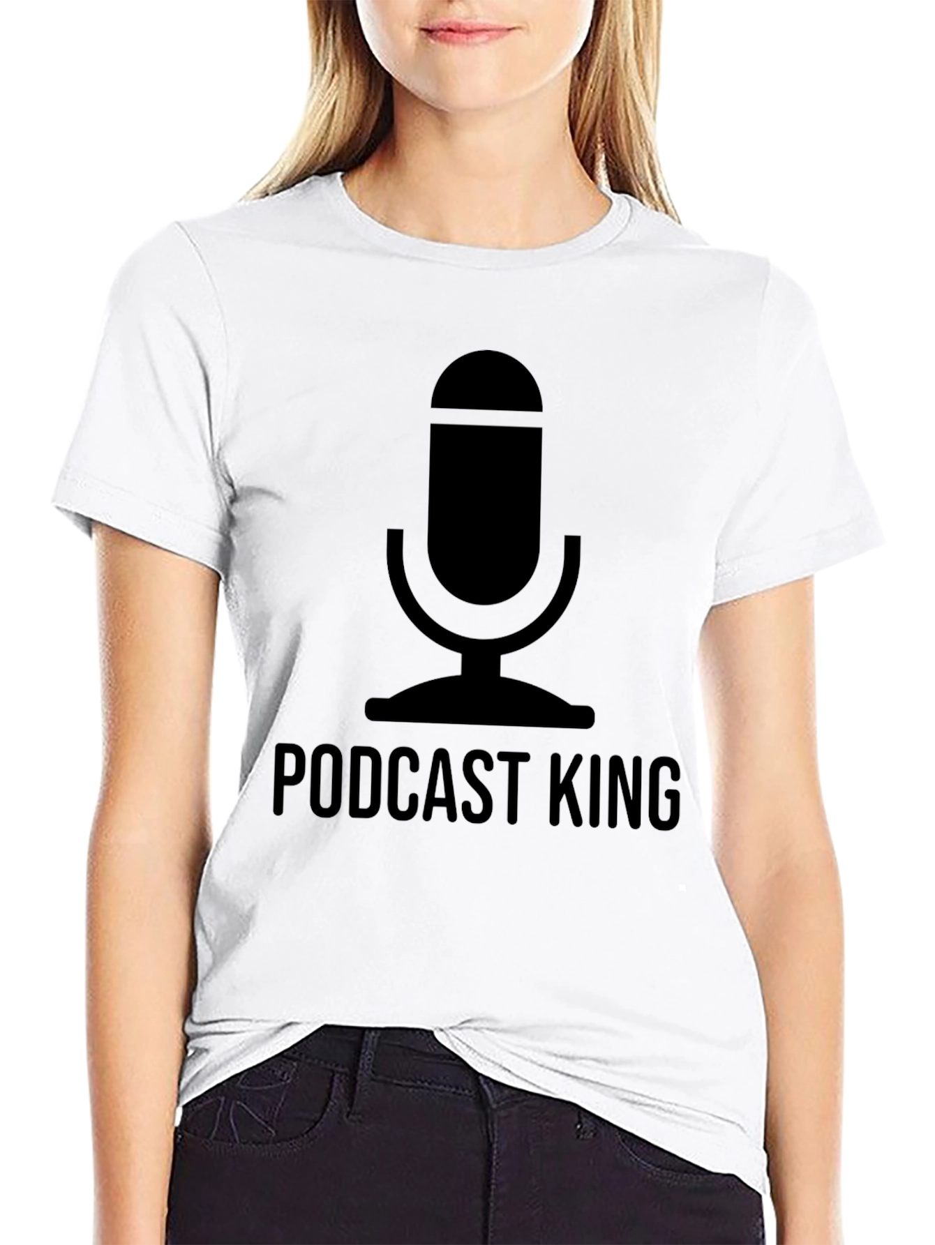 Podcast King Black T-Shirt