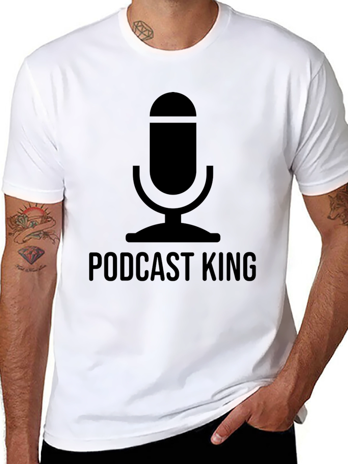 Podcast King Black T-Shirt