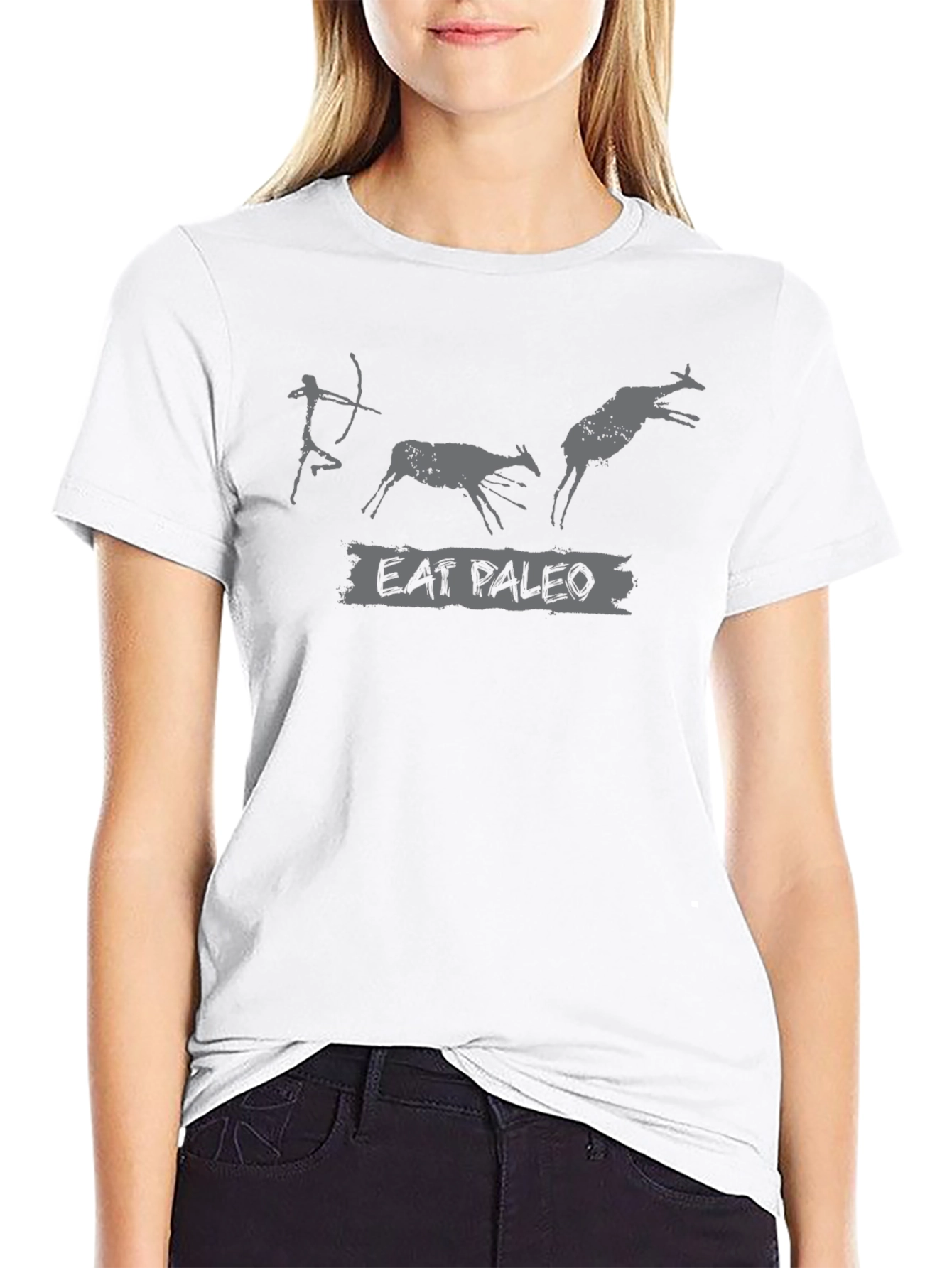Eat Paleo T-Shirt: Caveman Hunting Graphic Tee