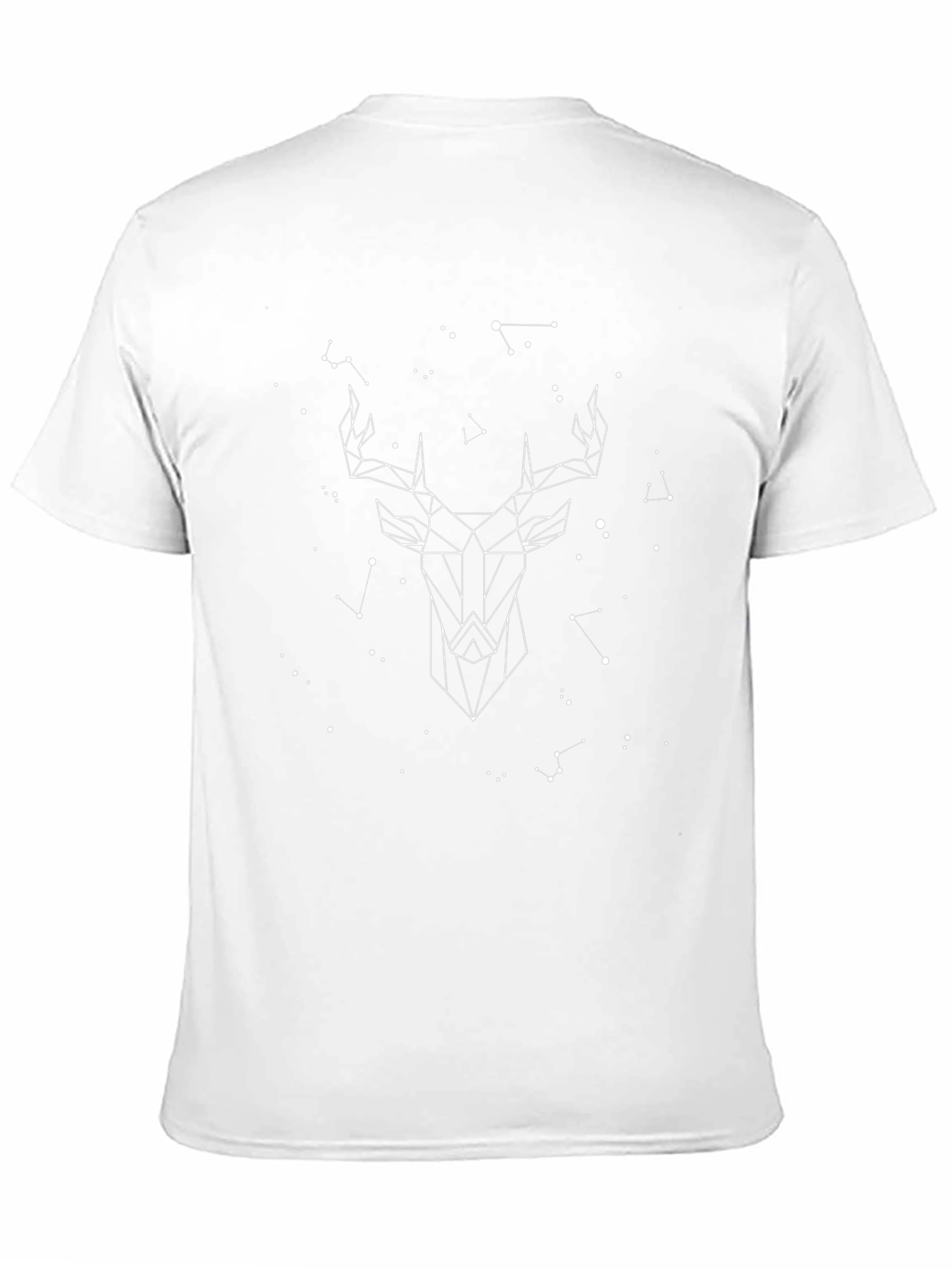 Geometric Deer Constellation Black T-Shirt