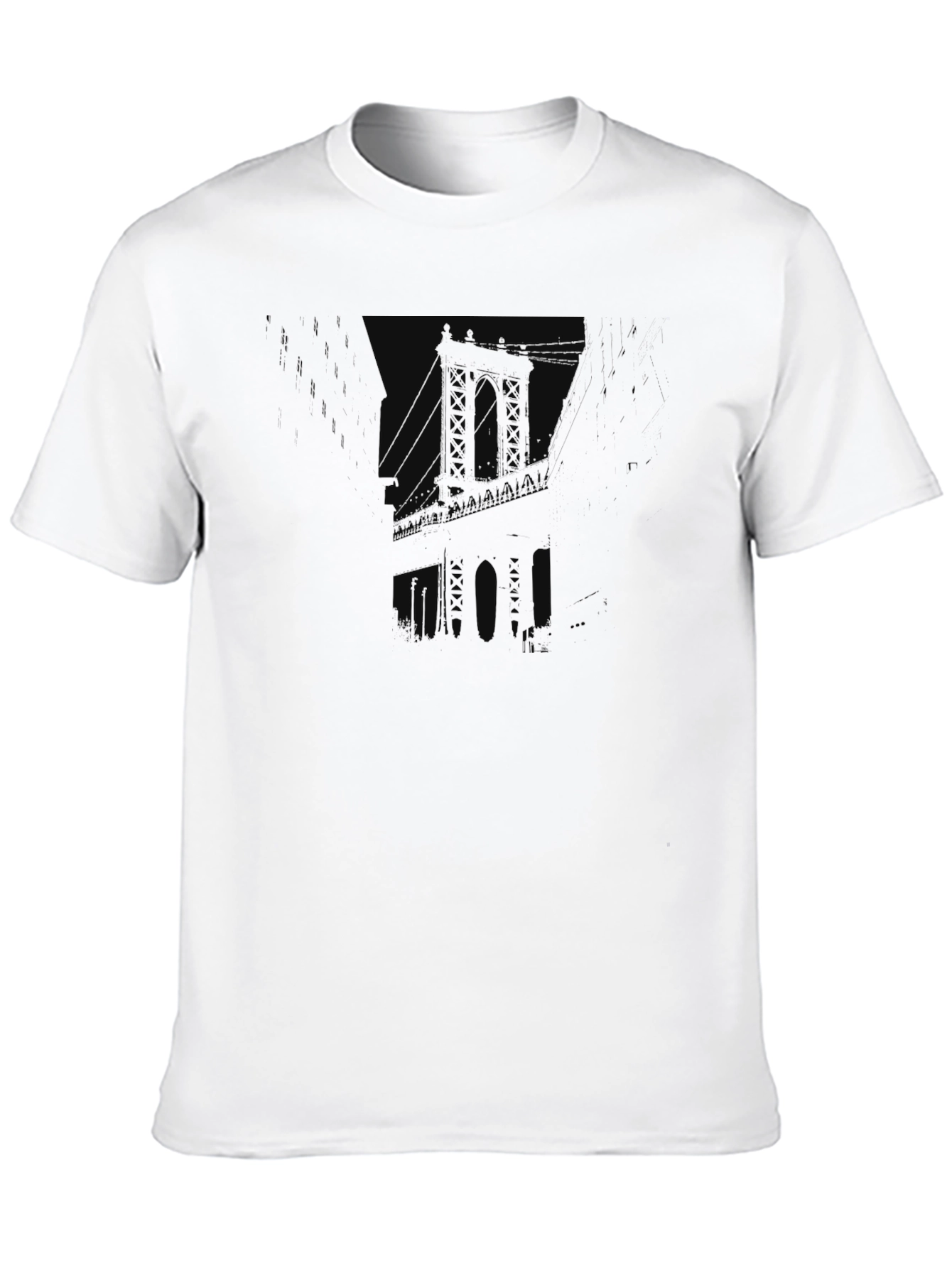Mens Black Graphic Tee - Bridge Silhouette