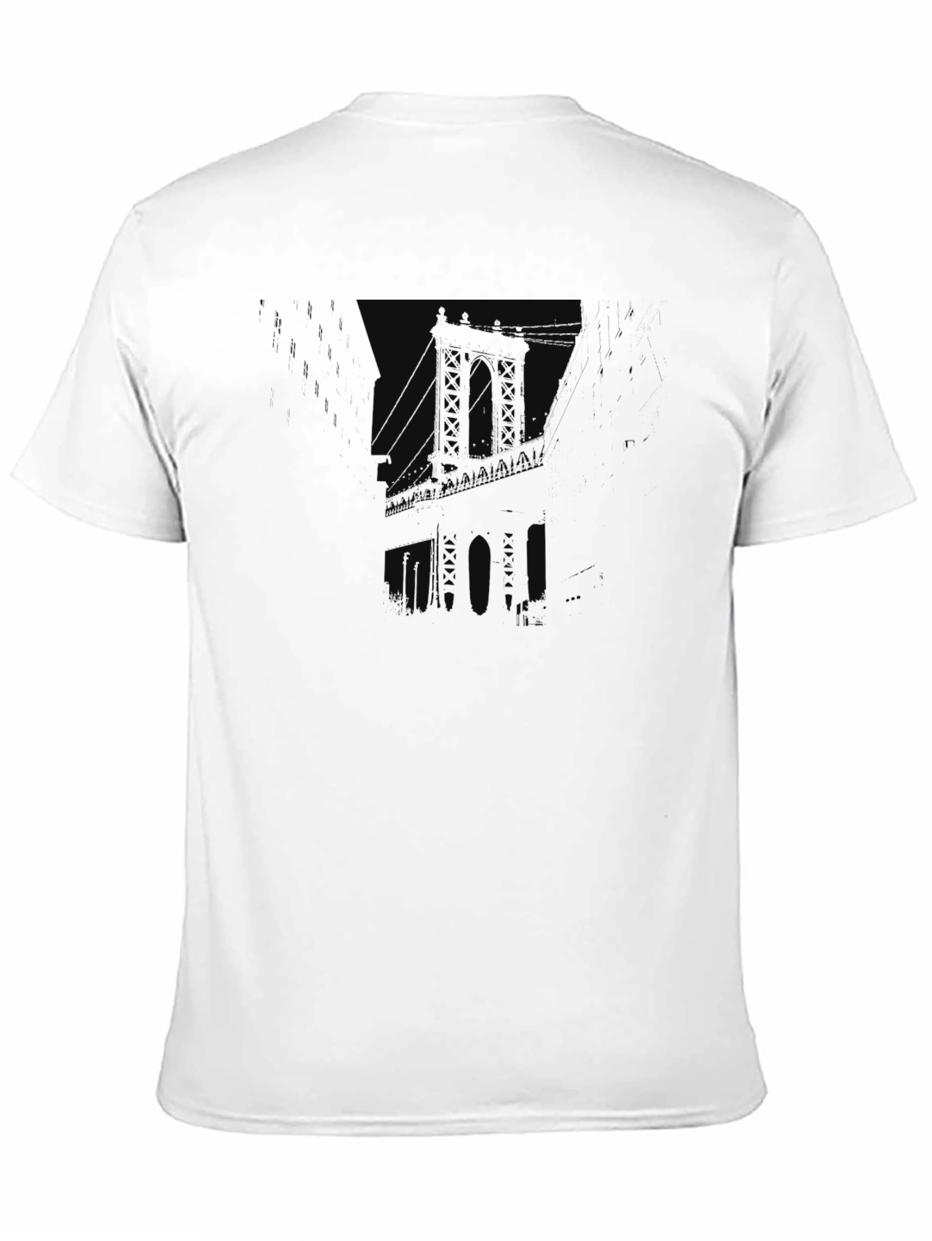 Mens Black Graphic Tee - Bridge Silhouette