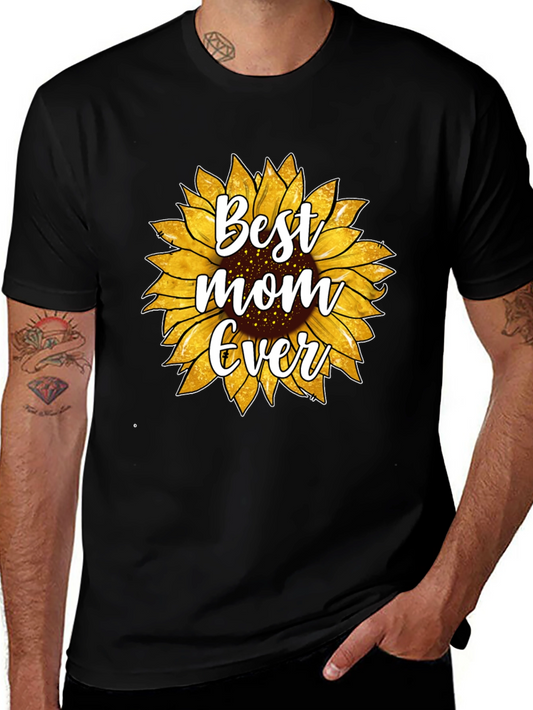 Best Mom Ever Sunflower Graphic T-Shirt