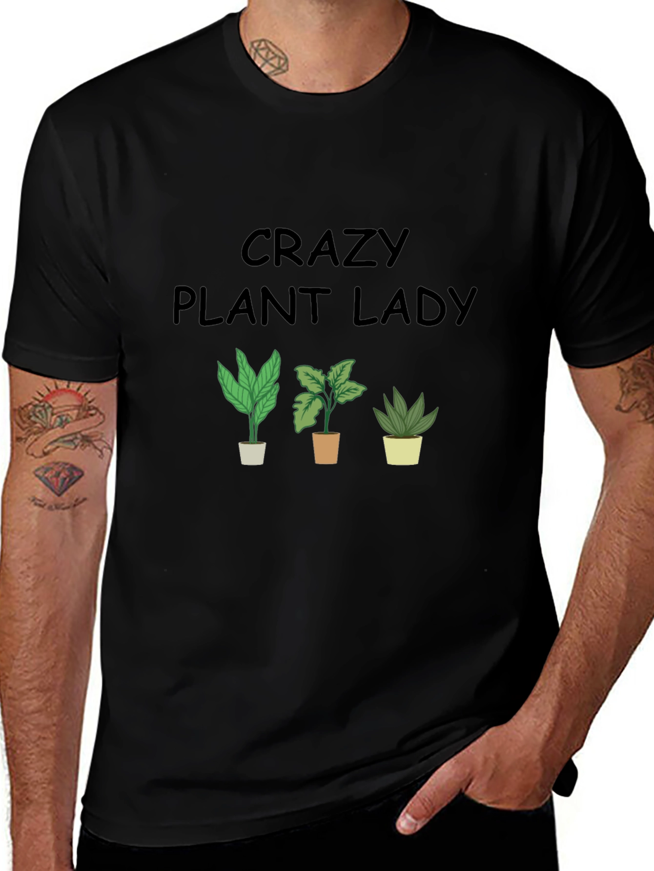 Crazy Plant Lady Graphic Tee - Black