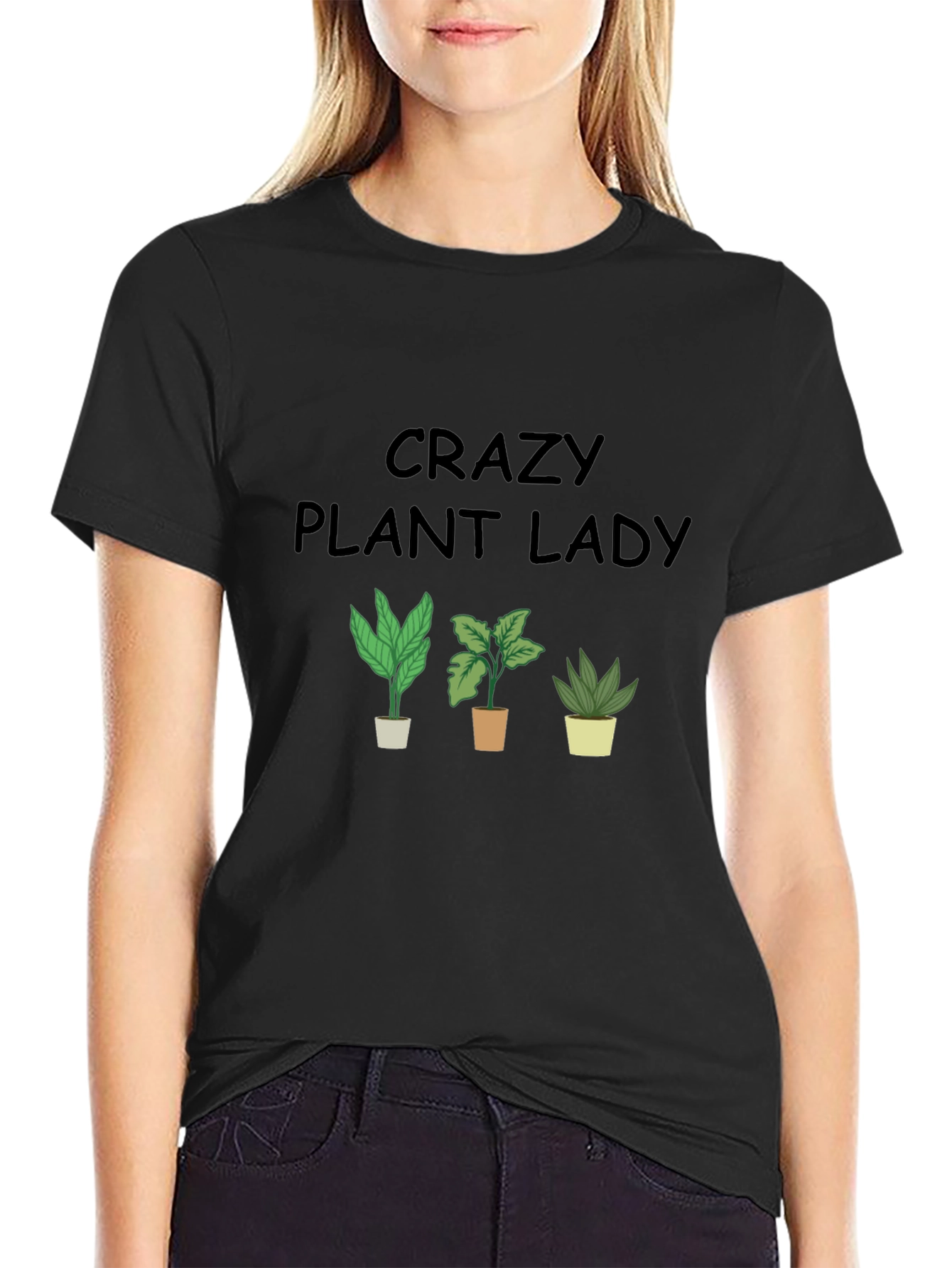 Crazy Plant Lady Graphic Tee - Black