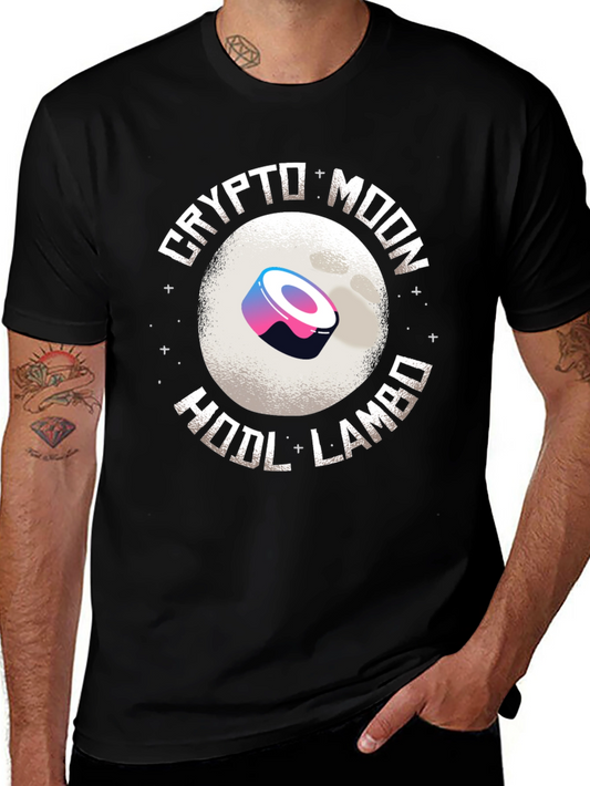 Crypto Moon HODL Lambo Black T-Shirt