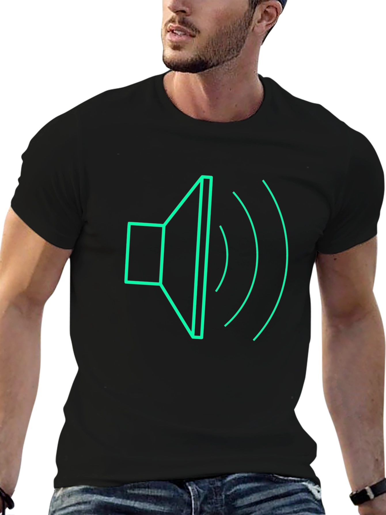Sound Wave Graphic Tee - Modern Black T-Shirt
