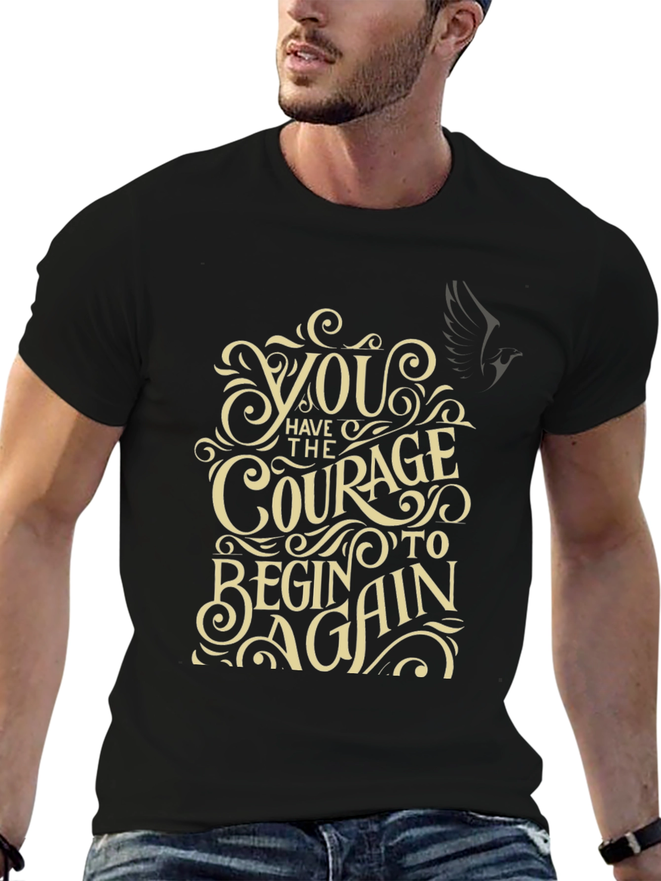 Courage to Begin Again Graphic Tee - Motivational T-Shirt