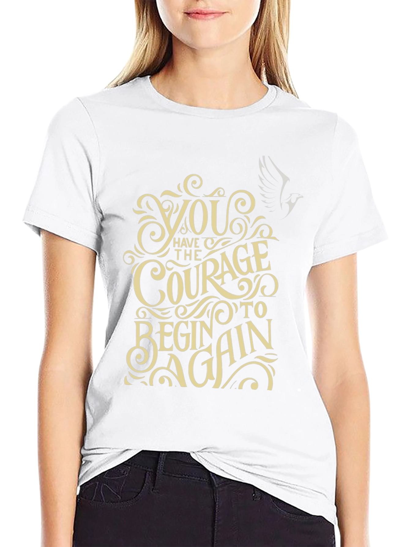 Courage to Begin Again Graphic Tee - Motivational T-Shirt