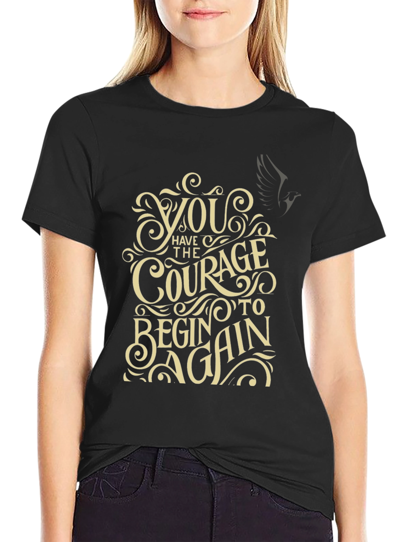 Courage to Begin Again Graphic Tee - Motivational T-Shirt