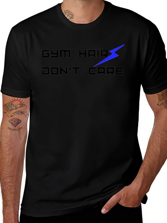 Gym Hair Dont Care Black Graphic Tee