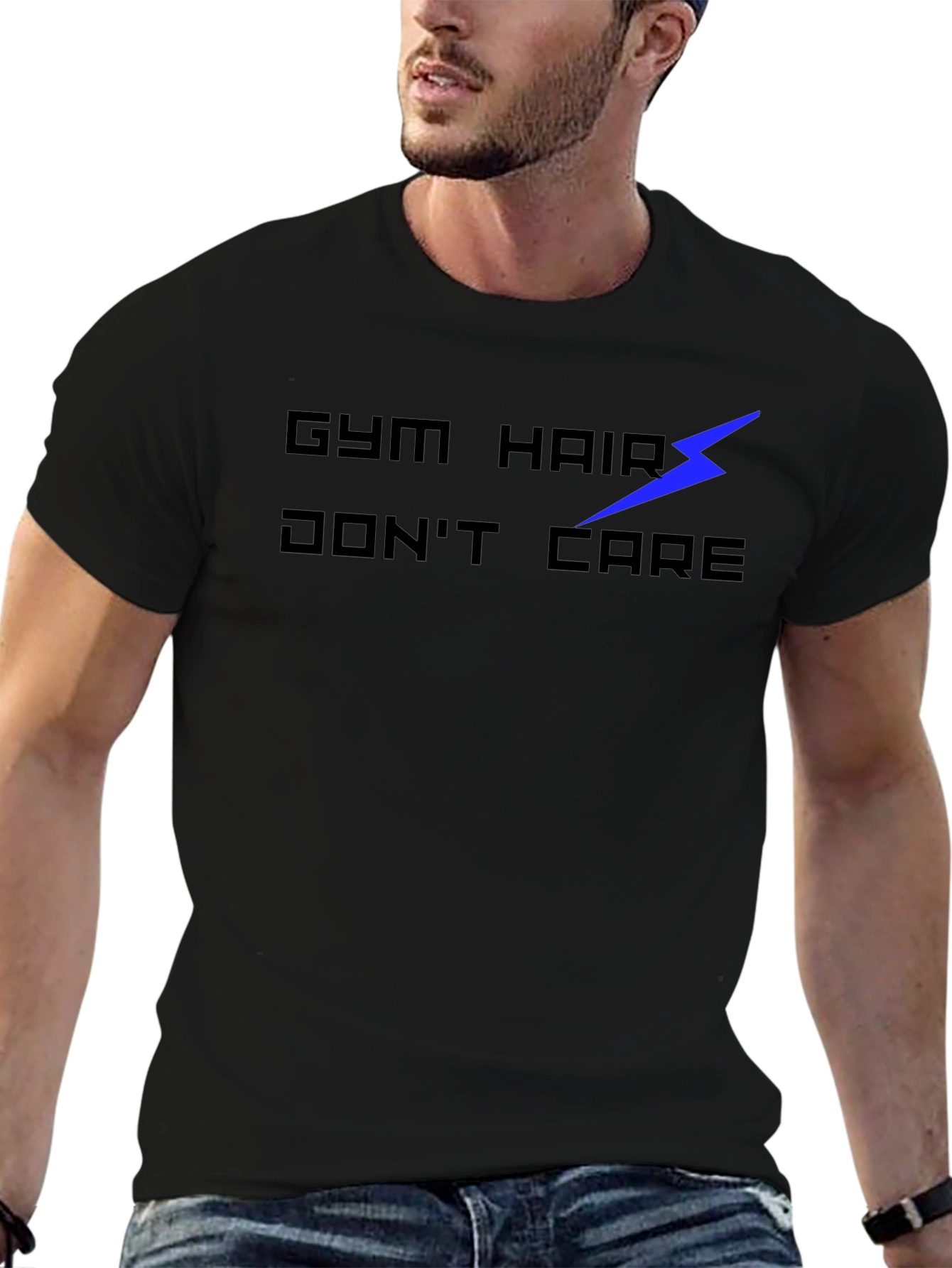 Gym Hair Dont Care Black Graphic Tee